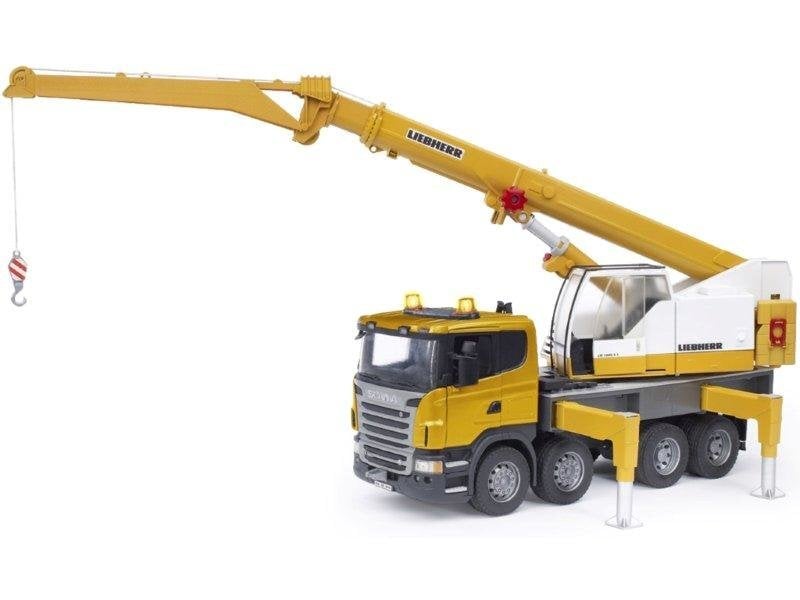 Sunkvežimis - kranas Scania, geltonas 03570 kaina ir informacija | Žaislai berniukams | pigu.lt