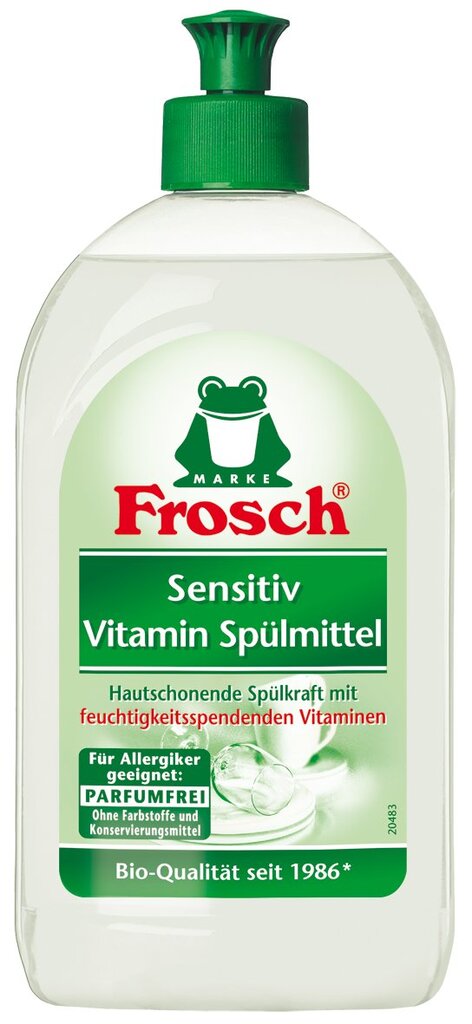 Frosch indų ploviklis su vitaminais 500 ml цена и информация | Indų plovimo priemonės | pigu.lt