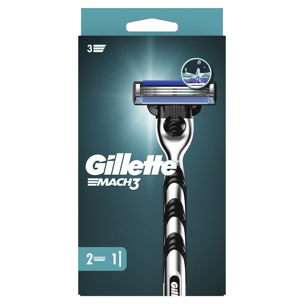 Skustuvas Gillette Mach3, 2 galv. цена и информация | Skutimosi priemonės ir kosmetika | pigu.lt