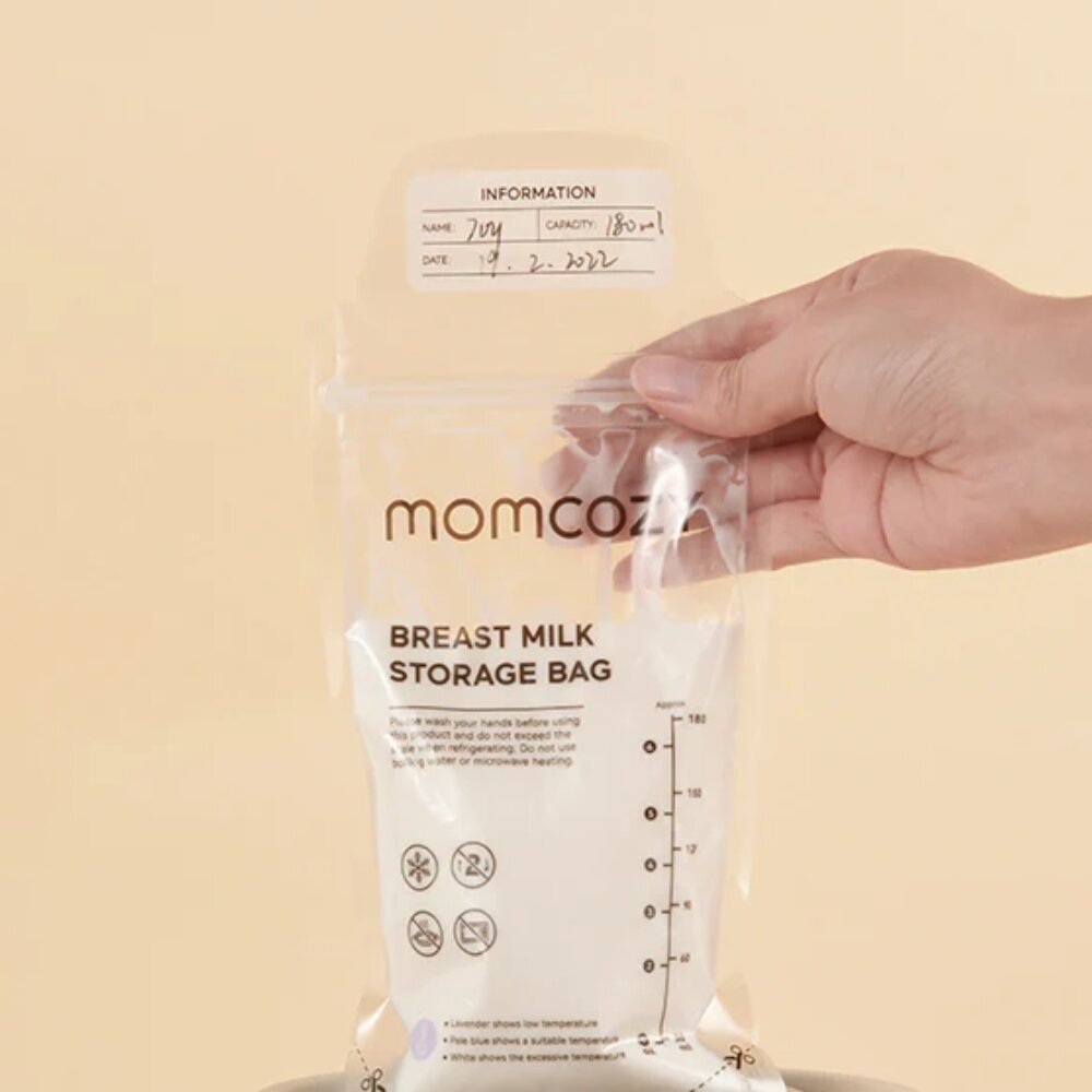 Pieno saugojimo maišeliai Momcozy, 50 vnt. kaina ir informacija | Kūdikių indai, indeliai pienui ir įrankiai | pigu.lt