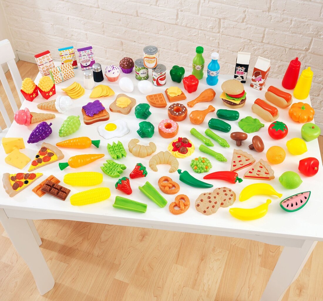 Maisto rinkinys Kidkraft Deluxe Tasty Treat Pretend Play Food Set, 63330 kaina ir informacija | Žaislai mergaitėms | pigu.lt