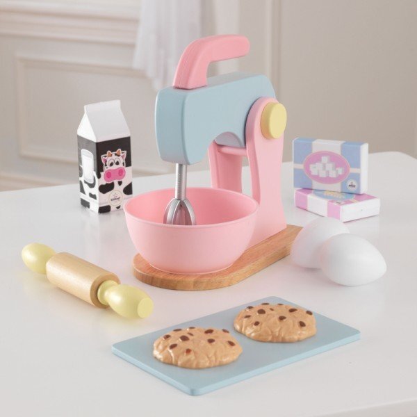 Vaikiškas plaktuvas Kidkraft Wooden Baking Set - Pastel 63371 kaina ir informacija | Žaislai mergaitėms | pigu.lt