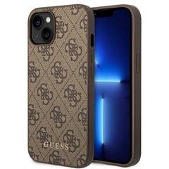 Guess GUHCP14SG4GFBR iPhone 14 6,1" brązowy|brown hard case 4G Metal Gold Logo цена и информация | Чехлы для телефонов | pigu.lt