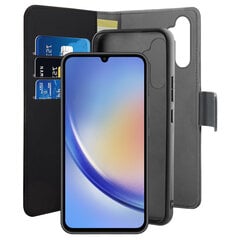 Puro Wallet Detachable Samsung A34 5G A346 2w1 czarne|black PUSGA34BOOKC3BLK цена и информация | Чехлы для телефонов | pigu.lt