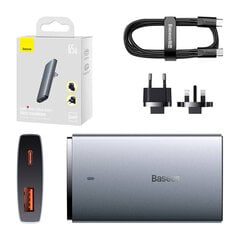 BASEUS WALL 65W/1M BLACK CCGP150113 цена и информация | Зарядные устройства для телефонов | pigu.lt
