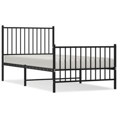 Кровать металлическая, черная, 90x190 см цена и информация | Кровати | pigu.lt