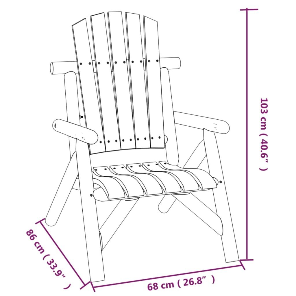 Sodo kėdė vidaXL 68x86x103cm, ruda kaina ir informacija | Lauko kėdės, foteliai, pufai | pigu.lt