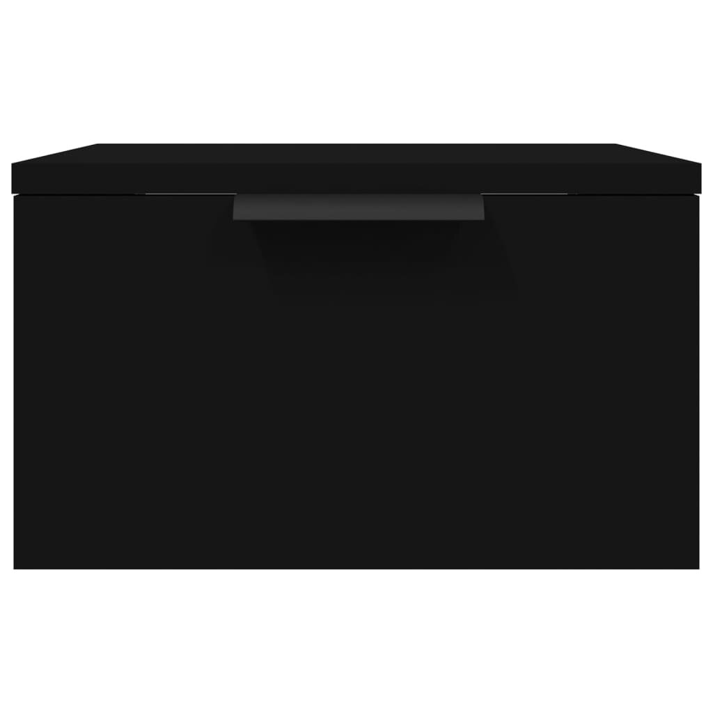 vidaXL Prie sienos montuojama naktinė spintelė, juoda, 34x30x20cm kaina ir informacija | Svetainės spintelės | pigu.lt