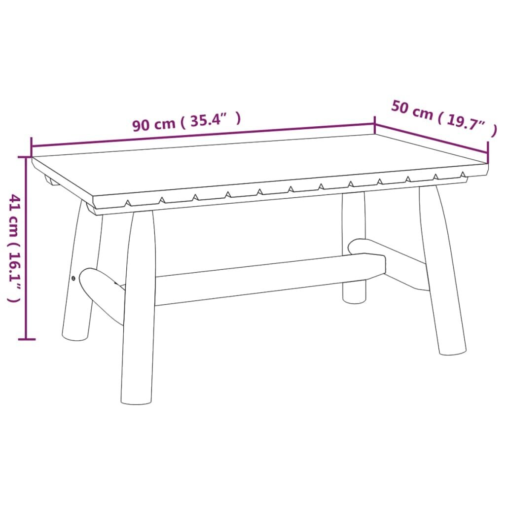 Kavos staliukas vidaXL 90x50x41cm, šviesiai rudas kaina ir informacija | Lauko stalai, staliukai | pigu.lt