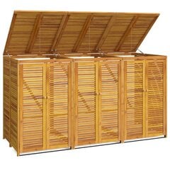 Trivietė šiukšlių konteinerių pastogė vidaXL, ruda kaina ir informacija | Komposto dėžės, lauko konteineriai | pigu.lt