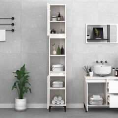 Vonios kambario spintelė vidaXL, 30 x 30 x 190 cm, balta цена и информация | Шкафчики для ванной | pigu.lt