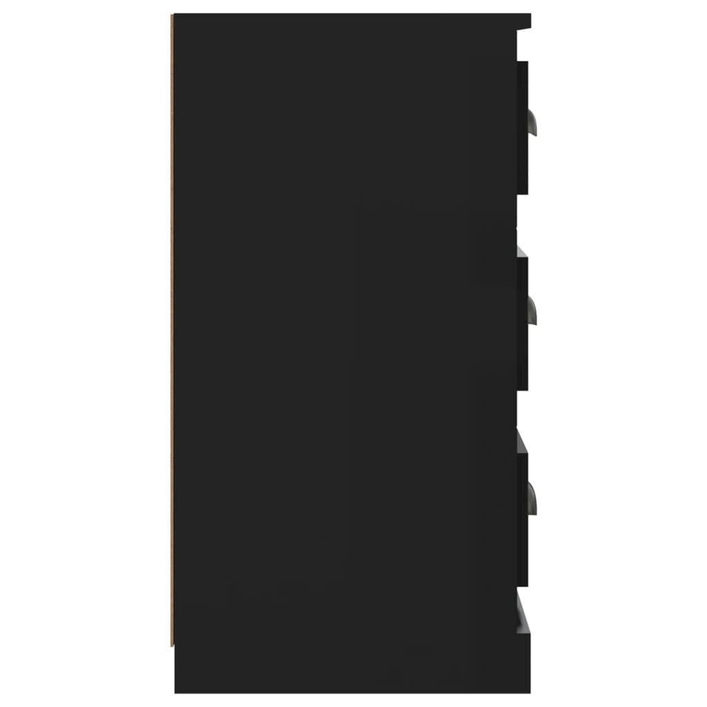 vidaXL Šoninė spintelė, juoda, 70x35,5x67,5cm, apdirbta mediena цена и информация | Svetainės spintelės | pigu.lt