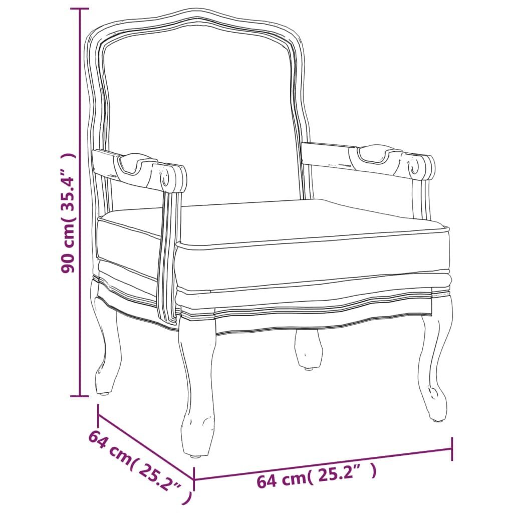Krėslas vidaXL 64x64x90cm, tamsiai pilkas kaina ir informacija | Svetainės foteliai | pigu.lt