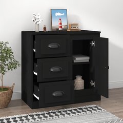 vidaXL Šoninė spintelė, juoda, 70x35,5x67,5cm, apdirbta mediena цена и информация | Шкафчики в гостиную | pigu.lt