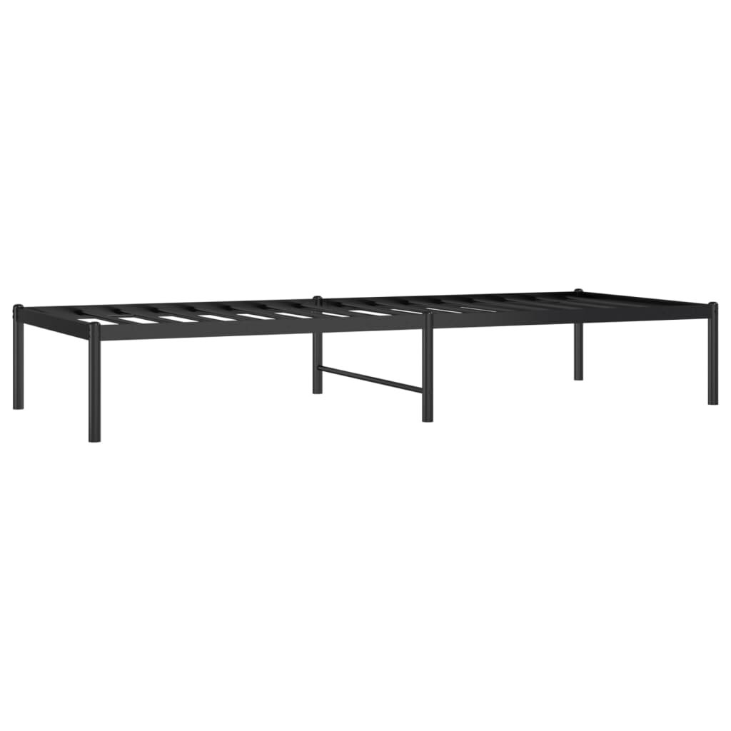 vidaXL Metalinis lovos rėmas, juodos spalvos, 75x190cm kaina ir informacija | Lovos | pigu.lt