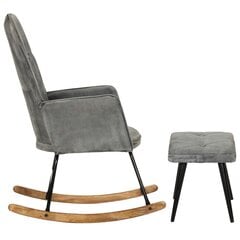 vidaXL Supama kėdė su pakoja, pilkos spalvos, drobė, vintažinė kaina ir informacija | Svetainės foteliai | pigu.lt