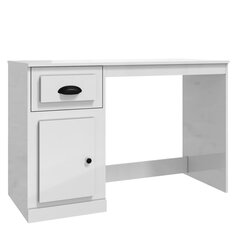 vidaXL Rašomasis stalas, baltas, 115x50x75cm, mediena, blizgus kaina ir informacija | Kompiuteriniai, rašomieji stalai | pigu.lt