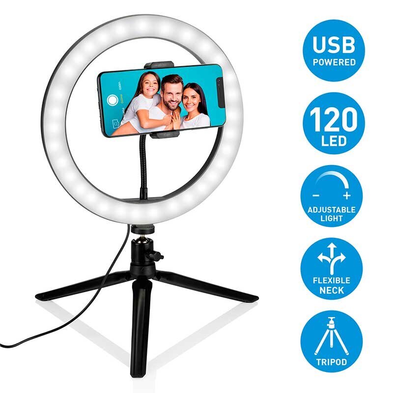 Grundig Selfie Light Ring kaina ir informacija | Fotografijos apšvietimo įranga | pigu.lt