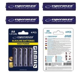 Щелочные батарейки Esperanza AA 1,5 В 4 шт. цена и информация | Esperanza Освещение и электротовары | pigu.lt