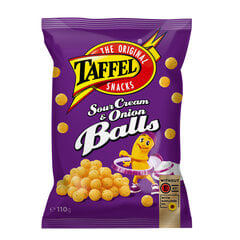 Kukurūzų traškučiai Taffel SourCream & Onion Balls, 18x110 g kaina ir informacija | Užkandžiai, traškučiai | pigu.lt