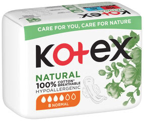 Higieniniai paketai Kotex Natural Normal, 10x8 vnt. цена и информация | Тампоны, гигиенические прокладки для критических дней, ежедневные прокладки | pigu.lt