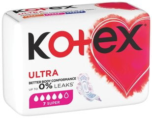 Higieniniai Paketai Kotex Super, 12x7 vnt. kaina ir informacija | Tamponai, higieniniai paketai, įklotai | pigu.lt