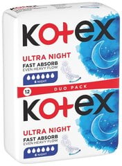 Higieniniai Paketai Kotex Overnight, 8 x 12vnt. kaina ir informacija | Tamponai, higieniniai paketai, įklotai | pigu.lt