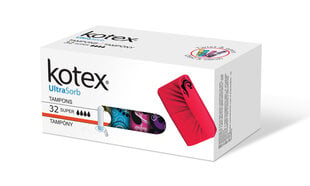 Тампоны Kotex UltraSorb Super, 6x32 шт. цена и информация | Тампоны, гигиенические прокладки для критических дней, ежедневные прокладки | pigu.lt