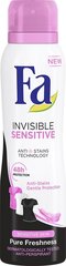 Purškiamas dezodorantas Fa Invisible Sensitive, 6 x 150 ml kaina ir informacija | Dezodorantai | pigu.lt