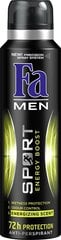 FA Men Double Power Aer. Deodorant Power Boost, 150 мл, 6 набор упаковки цена и информация | Дезодоранты | pigu.lt