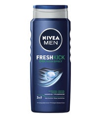 Dušo želė vyrams Nivea Men Fresh Kick, 6 x 500 ml kaina ir informacija | Dušo želė, aliejai | pigu.lt