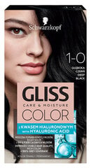 Plaukų dažai Gliss Color 1-0 Sodrus juodas, 3 vnt. kaina ir informacija | Plaukų dažai | pigu.lt