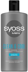 Syoss Men Clean & Cool Shampoo 440ML, 6 упаковочный комплект цена и информация | Шампуни | pigu.lt