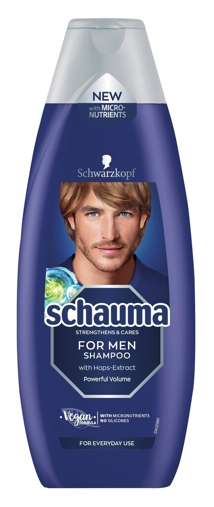 Šampūnas vyrams su apynių ekstraktu Schauma For Men, 5 x 400 ml kaina ir informacija | Šampūnai | pigu.lt