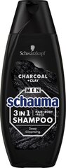 Šampūnas Schauma Men 3 in 1 Charcoal & Clay, 5 x 400 ml kaina ir informacija | Šampūnai | pigu.lt