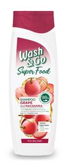 Шампунь Wash & Go с виноградом и макадамией, 400 мл, 3 набора упаковки цена и информация | Шампуни | pigu.lt