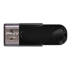 USB-накопитель PNY Attaché 4 USB 2.0 64 ГБ, черный цена и информация | USB накопители | pigu.lt