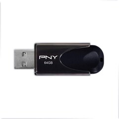 USB-накопитель PNY Attaché 4 USB 2.0 64 ГБ, черный цена и информация | USB накопители | pigu.lt