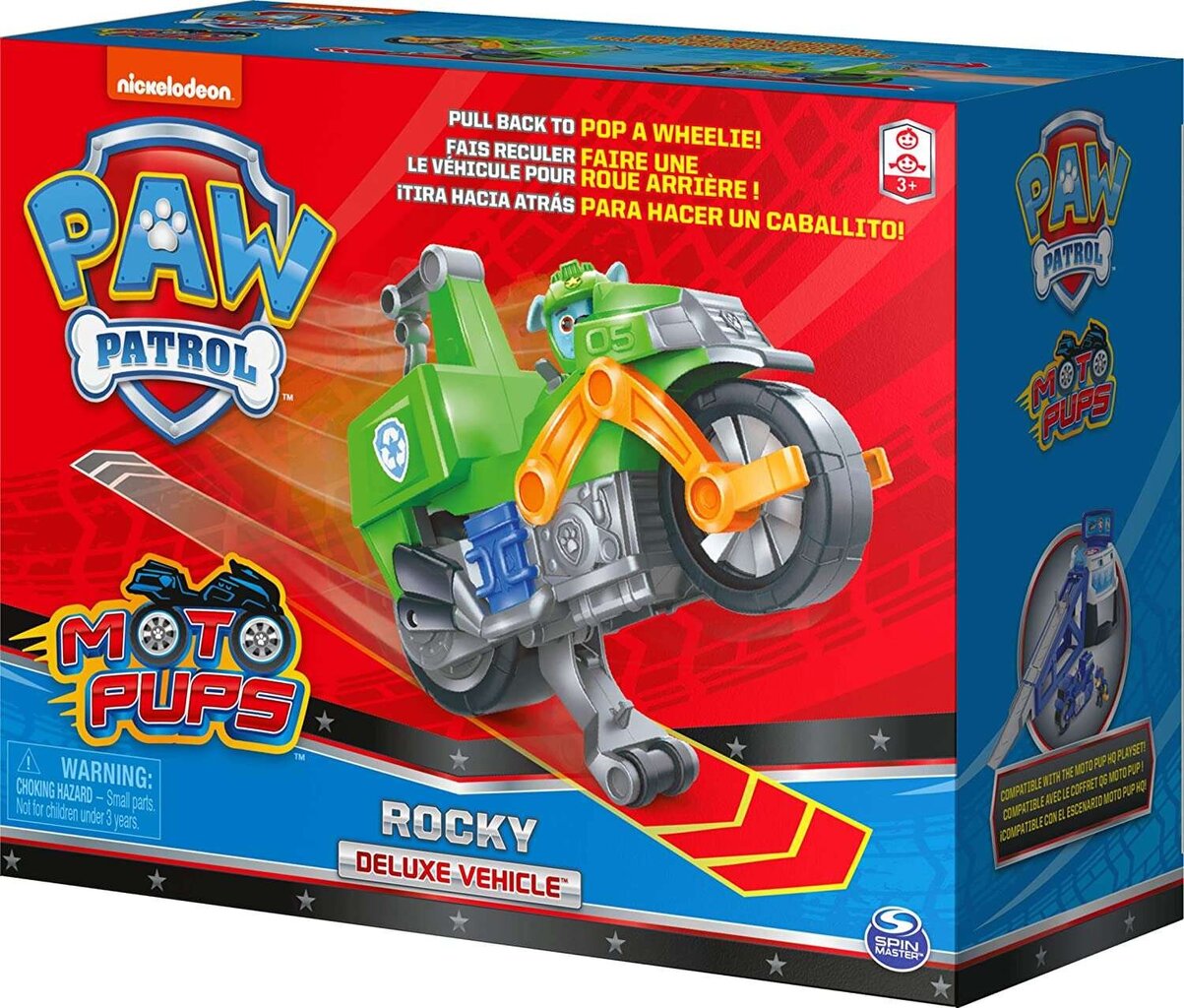 Figūrėlė ir motociklas Paw Patrol Rocky цена и информация | Žaislai berniukams | pigu.lt