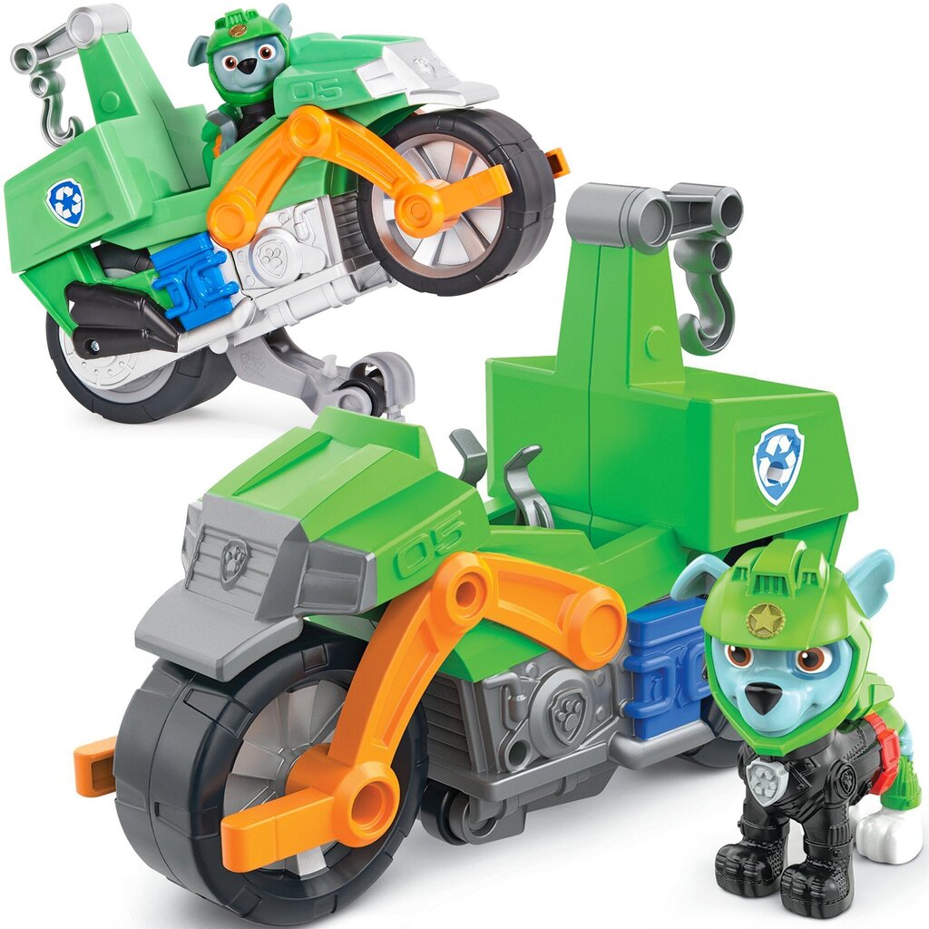 Figūrėlė ir motociklas Paw Patrol Rocky цена и информация | Žaislai berniukams | pigu.lt