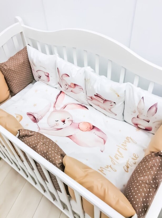 Happy Family vaikiškas patalų komplektas su apsaugomis My Bunny, 110x140, 17 dalių kaina ir informacija | Patalynė kūdikiams, vaikams | pigu.lt