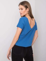 Marškinėliai moterims Basic Feel Good, mėlyni цена и информация | Женские футболки | pigu.lt