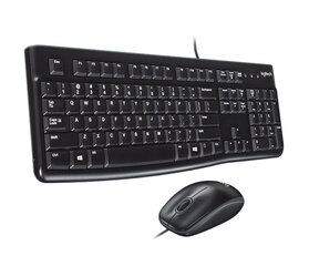 Klaviatūra ir pelė Logitech MK120, Juoda kaina ir informacija | Klaviatūros | pigu.lt