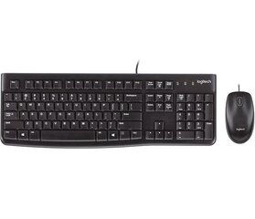 Klaviatūra ir pelė Logitech MK120, Juoda kaina ir informacija | Klaviatūros | pigu.lt