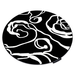 Ковер HAMPTON Rosa круг роза, цветы черный цена и информация | Ковры | pigu.lt