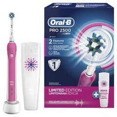 Braun Oral-B электрическая зубная щетка D501.513.2X Pro 2 2500 + футляр, розовый цена и информация | Электрические зубные щетки | pigu.lt