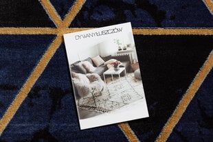 ковер EMERALD эксклюзивный 1020 гламур, стильный Мрамор, треугольники темно-синий / золото цена и информация | Ковры | pigu.lt
