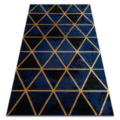 ковер EMERALD эксклюзивный 1020 гламур, стильный Мрамор, треугольники темно-синий / золото цена и информация | Ковры | pigu.lt