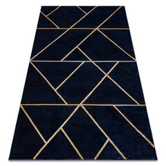 ковер EMERALD эксклюзивный 1012 гламур, стильный геометричес темно-синий / золото цена и информация | Ковры | pigu.lt