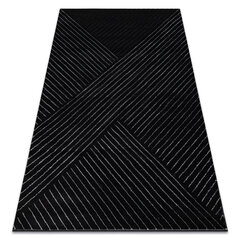 ковер EMERALD эксклюзивный A0084 гламур, стильный, линии, геометричес черный / бряный цена и информация | Ковры | pigu.lt
